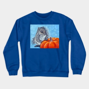 Squirrel Pumpkin Painting Crewneck Sweatshirt